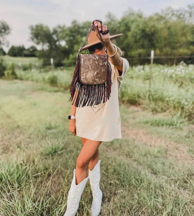 The Melania - Cowhide Cross Body-201 BAGS, BELTS, HATS-Boho Ranch Shop-Adelyn Elaine's Boutique, Women's Clothing Boutique in Gilmer, TX