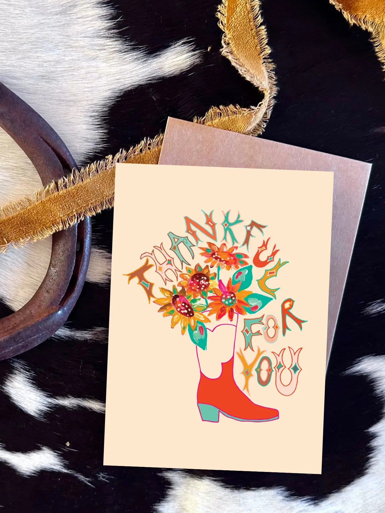 Western Boot Bouquet - Card-402 MISC GIFTS-Tirzah Lane Art-Adelyn Elaine's Boutique, Women's Clothing Boutique in Gilmer, TX