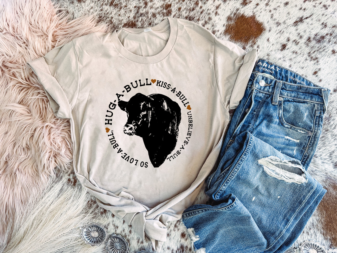 Love A Bull - Graphic Top-110 GRAPHIC TEE-Adelyn Elaine's-Adelyn Elaine's Boutique, Women's Clothing Boutique in Gilmer, TX