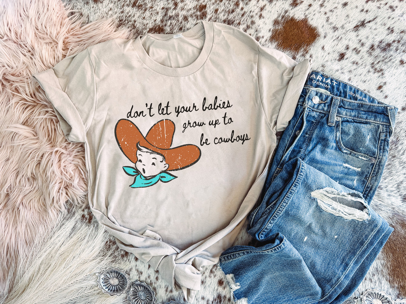 Grow Up To Be Cowboys - Graphic Top-110 GRAPHIC TEE-Adelyn Elaine's-Adelyn Elaine's Boutique, Women's Clothing Boutique in Gilmer, TX