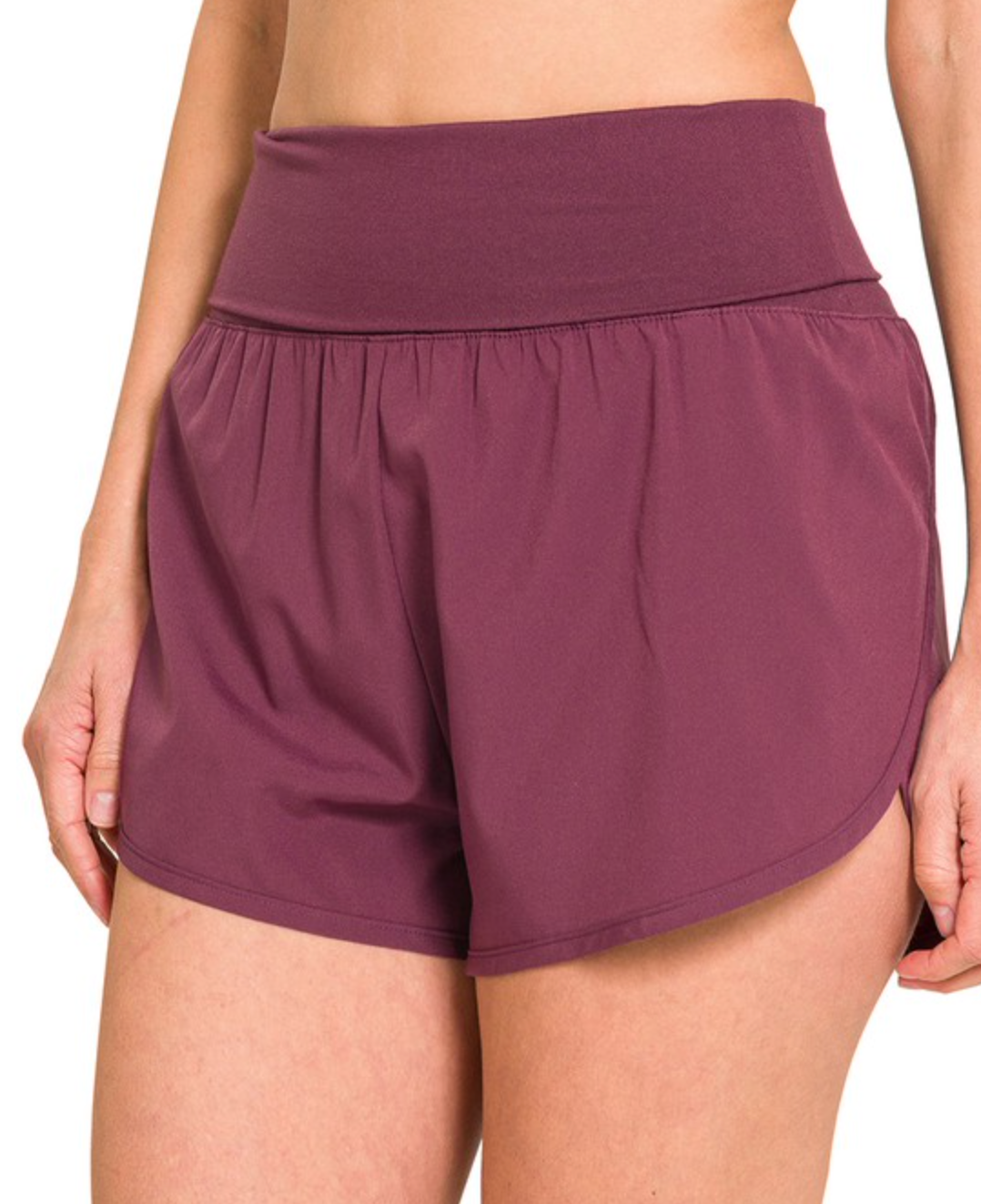 Purple - Athletic Shorts-120 BOTTOMS-Zenana-Adelyn Elaine's Boutique, Women's Clothing Boutique in Gilmer, TX