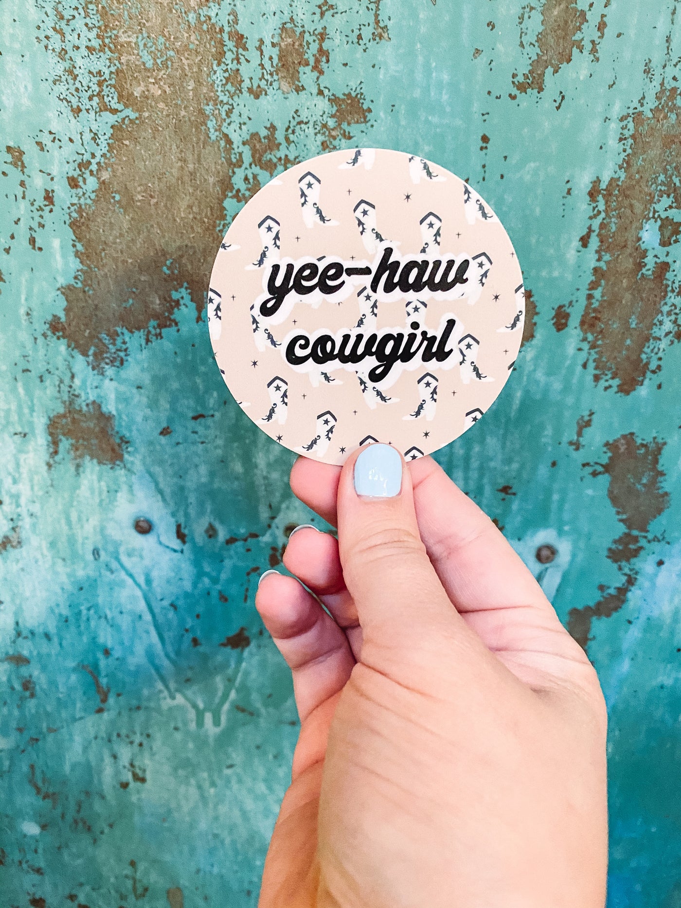 Yee-Haw Cowgirl Circle Sticker-402 MISC GIFTS-Adelyn Elaine's-Adelyn Elaine's Boutique, Women's Clothing Boutique in Gilmer, TX