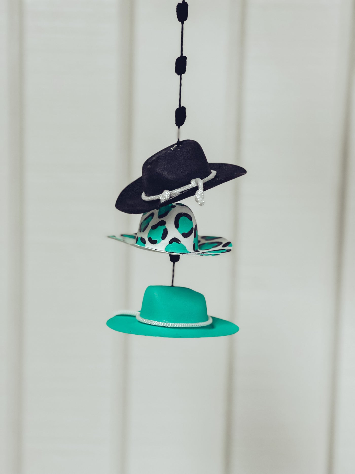 Leopard, Black & Teal- Hat Mirror Hangers-401 CAR ACCESSORIES-Adelyn Elaine's -Adelyn Elaine's Boutique, Women's Clothing Boutique in Gilmer, TX