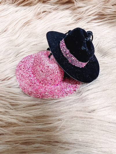 Black + Pink Glitter - Hat Mirror Hangers-401 CAR ACCESSORIES-Adelyn Elaine's-Adelyn Elaine's Boutique, Women's Clothing Boutique in Gilmer, TX