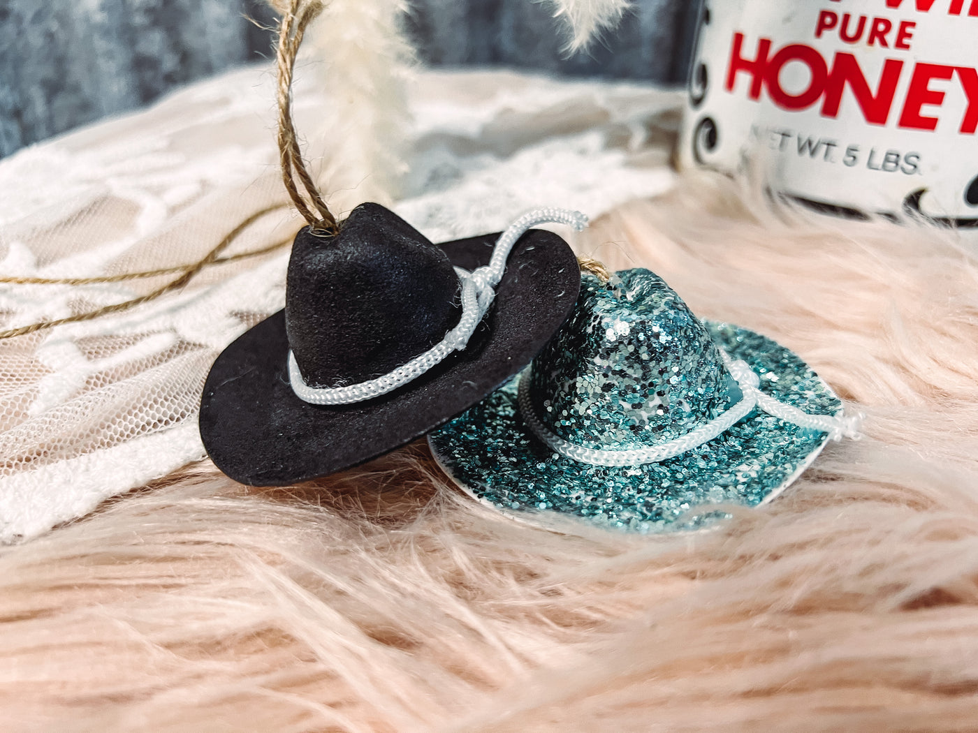 Black + Teal Glitter - Hat Mirror Hangers-401 CAR ACCESSORIES-Adelyn Elaine's-Adelyn Elaine's Boutique, Women's Clothing Boutique in Gilmer, TX