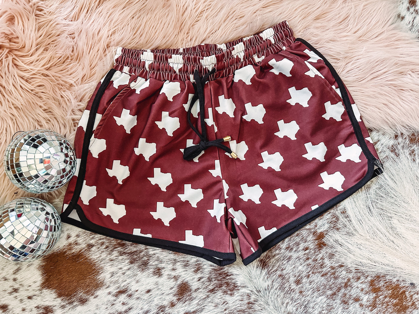 Howdy - Drawstring Shorts-120 BOTTOMS-Jess Lea-Adelyn Elaine's Boutique, Women's Clothing Boutique in Gilmer, TX