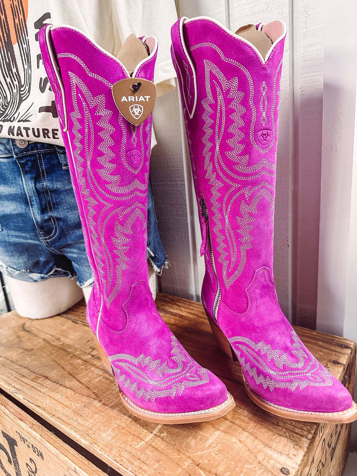 Casanova Haute Pink Suede Western Boot - Ariat