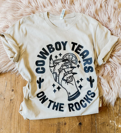 Cowboy Tears On the Rocks - Graphic Top-110 GRAPHIC TEE-Adelyn Elaine's-Adelyn Elaine's Boutique, Women's Clothing Boutique in Gilmer, TX