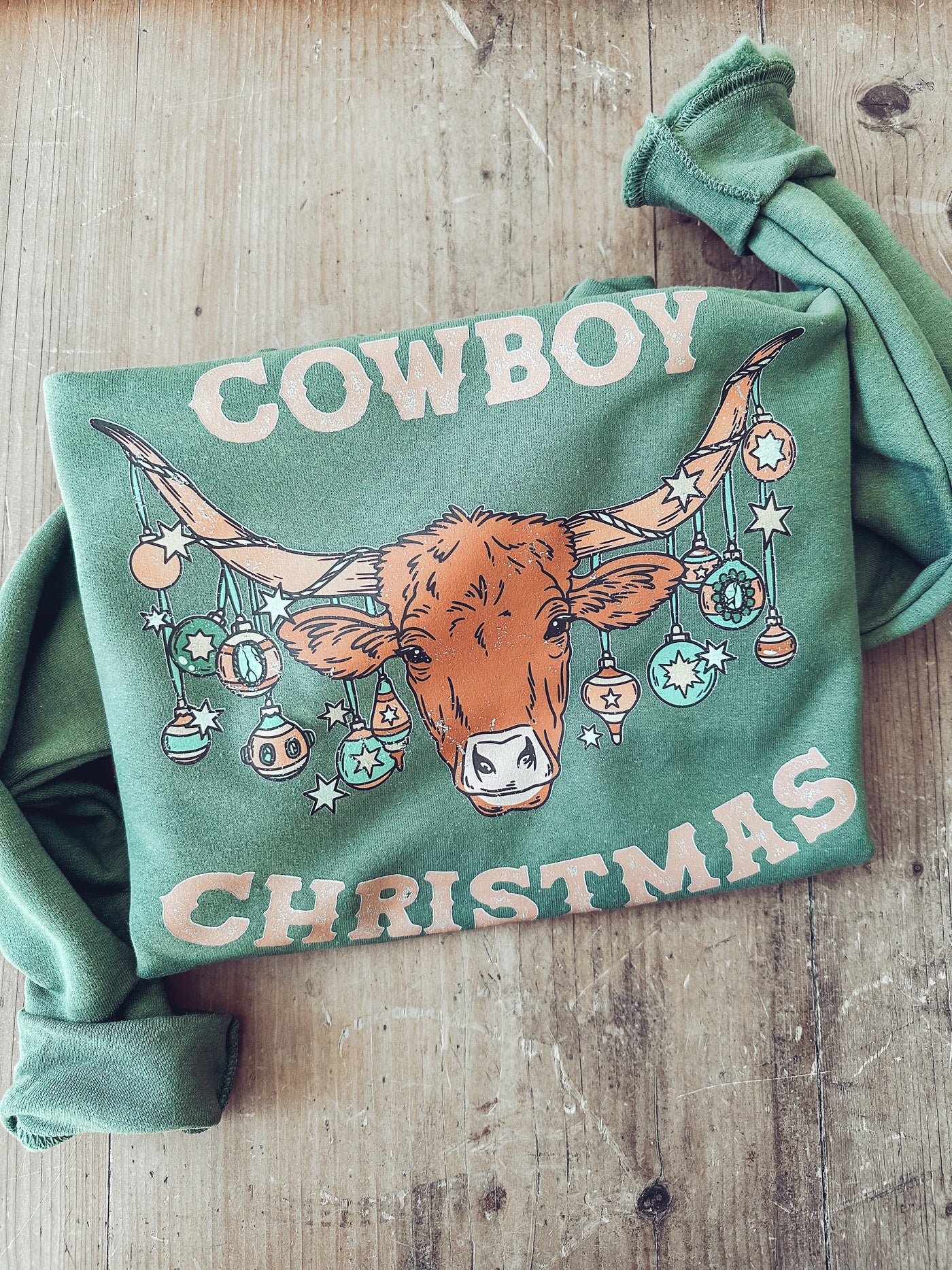 Cowboy Christmas - Graphic Top-110 GRAPHIC TEE-Adelyn Elaine's-Adelyn Elaine's Boutique, Women's Clothing Boutique in Gilmer, TX