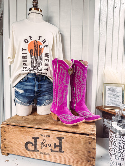 Casanova Haute Pink Suede Western Boot - Ariat