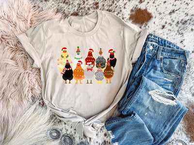 Chicken Christmas-110 GRAPHIC TEE-Adelyn Elaine's-Adelyn Elaine's Boutique, Women's Clothing Boutique in Gilmer, TX