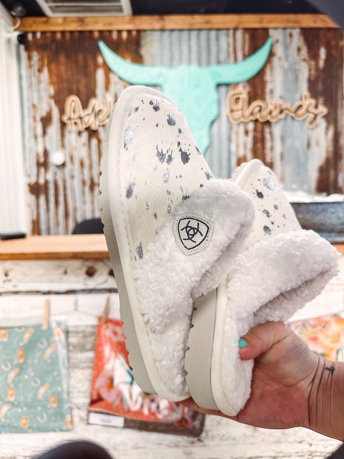 Jackie Square Toe Slipper - Ice Silver - Ariat