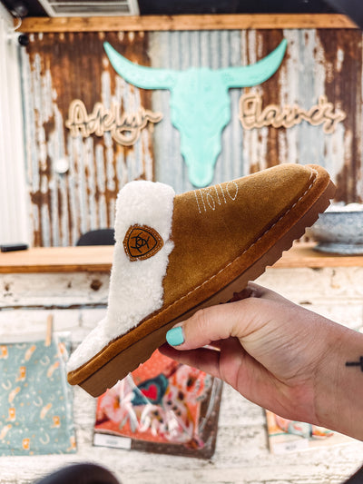 Jackie Square Toe Slipper - Chestnut - Ariat-302 FLATS-Ariat-Adelyn Elaine's Boutique, Women's Clothing Boutique in Gilmer, TX