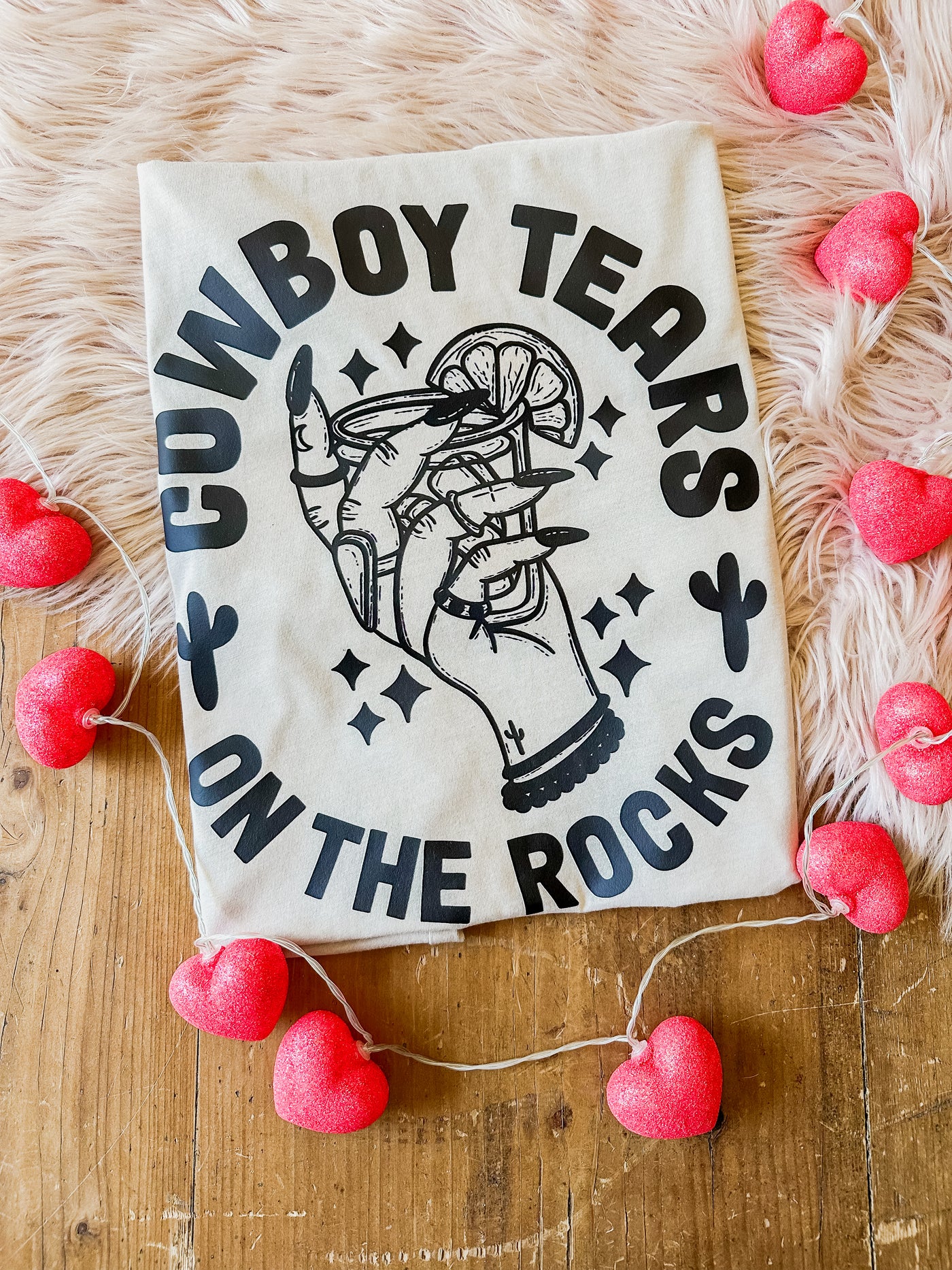 Cowboy Tears On the Rocks - Graphic Top-110 GRAPHIC TEE-Adelyn Elaine's-Adelyn Elaine's Boutique, Women's Clothing Boutique in Gilmer, TX