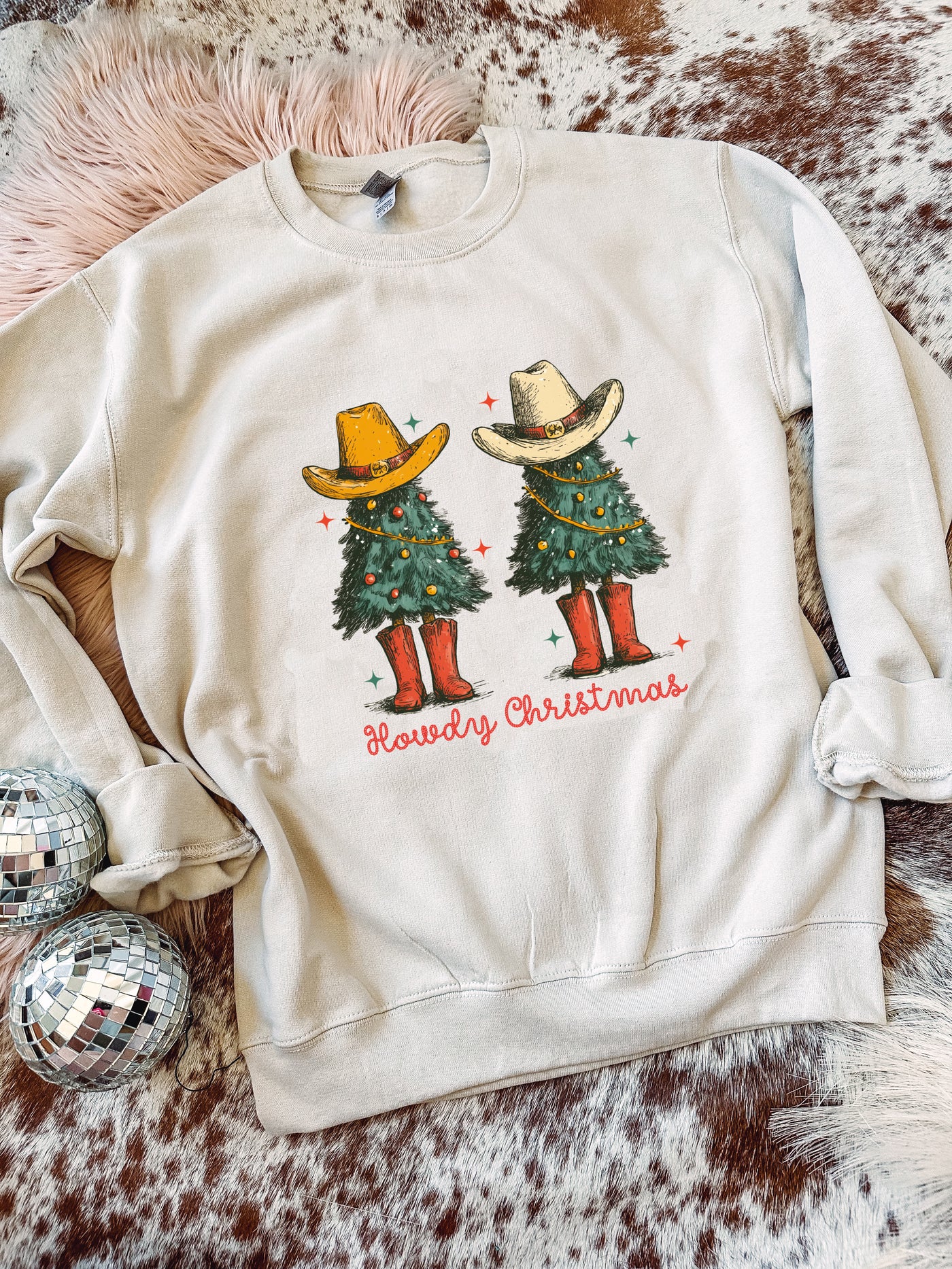 Howdy Christmas Tree - Graphic Top-110 GRAPHIC TEE-Adelyn Elaine's-Adelyn Elaine's Boutique, Women's Clothing Boutique in Gilmer, TX