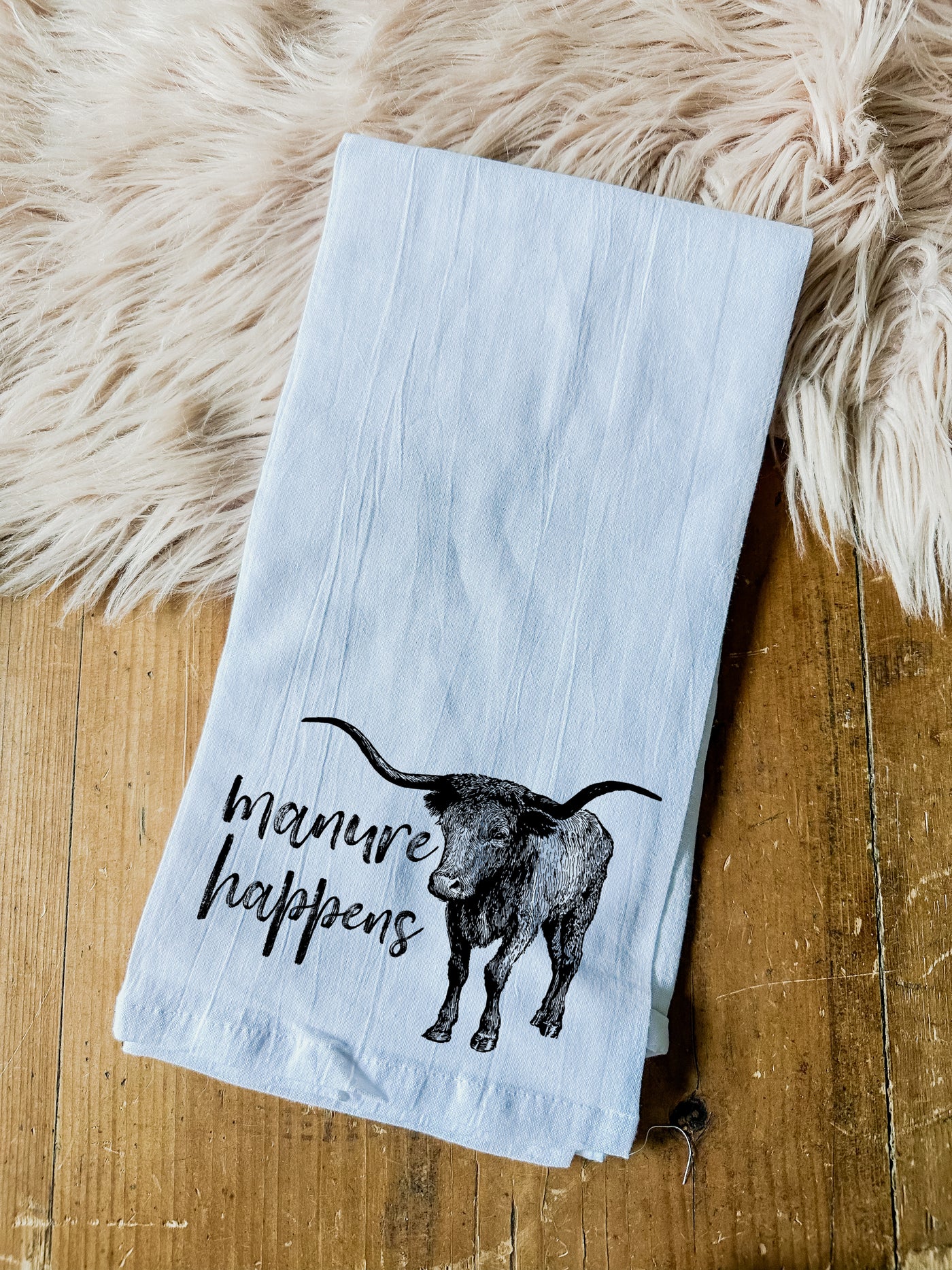 Manure Happens - Tea Towel-Tea Towel-Adelyn Elaine's-Adelyn Elaine's Boutique, Women's Clothing Boutique in Gilmer, TX