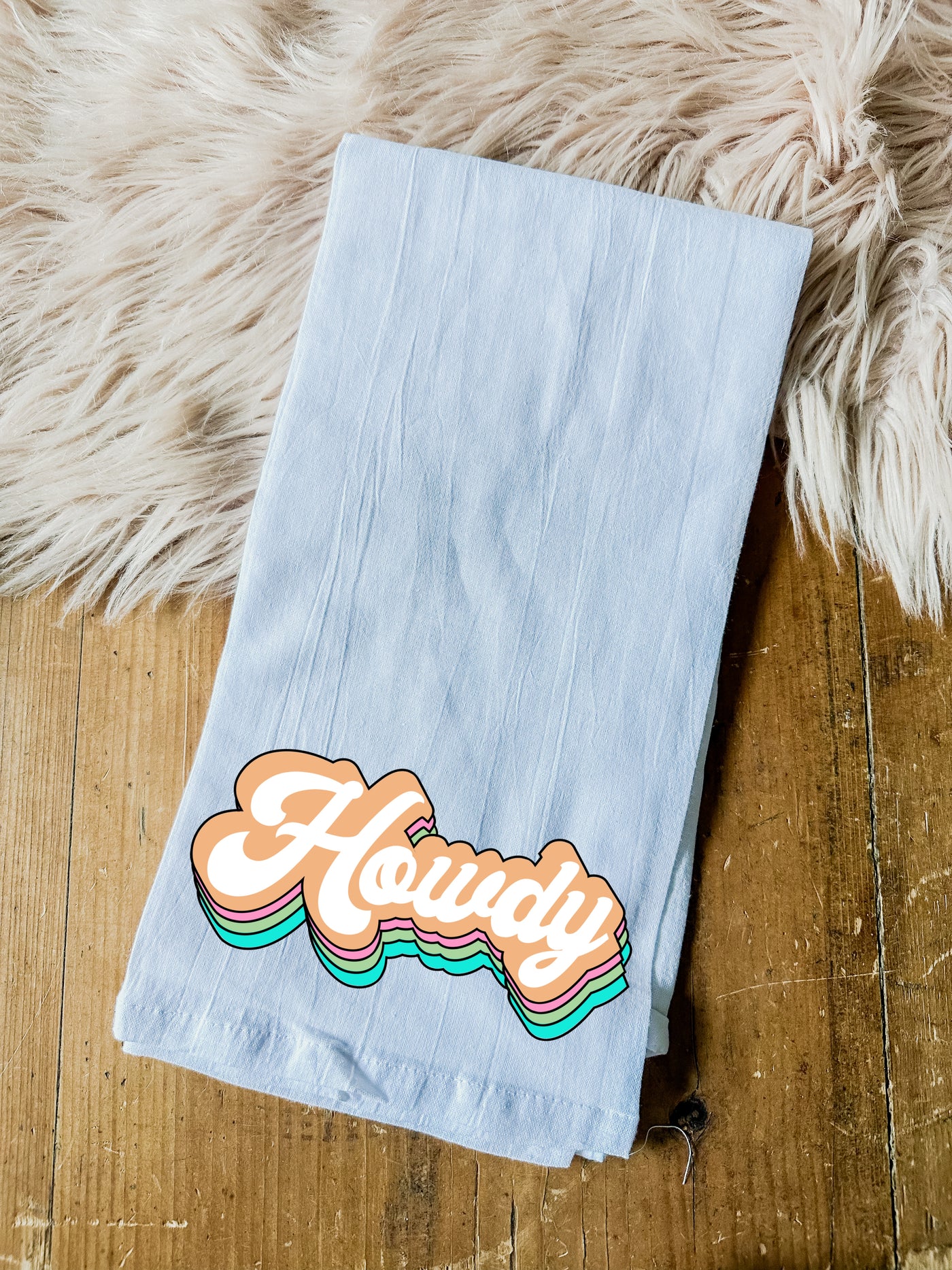 Retro Howdy - Tea Towel-Tea Towel-Adelyn Elaine's-Adelyn Elaine's Boutique, Women's Clothing Boutique in Gilmer, TX