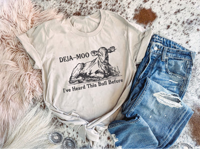 Deja Moo - Graphic Top-110 GRAPHIC TEE-Adelyn Elaine's-Adelyn Elaine's Boutique, Women's Clothing Boutique in Gilmer, TX