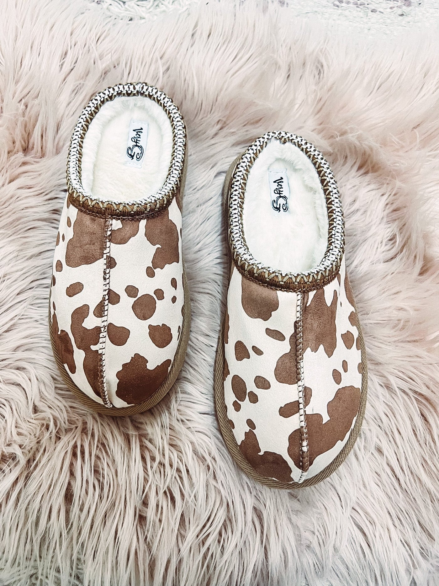 Cow Print Slippers