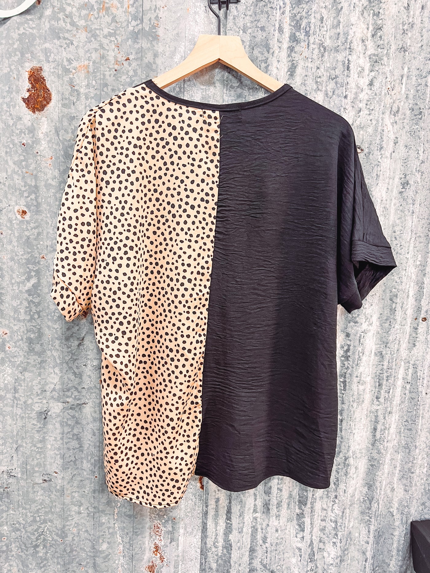 Half & Half Leopard Top - 2XL & 3XL left