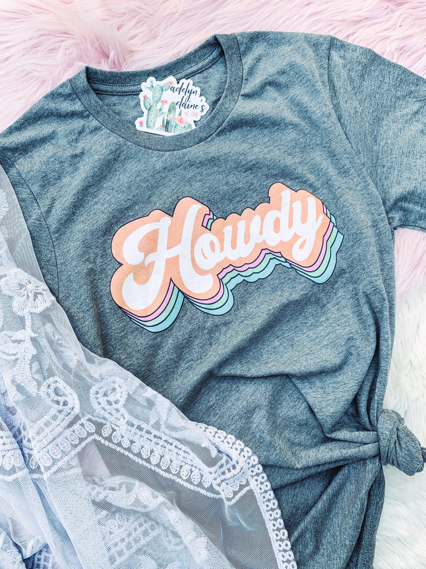 Retro Howdy - Graphic Top-110 GRAPHIC TEE-Adelyn Elaine's-Adelyn Elaine's Boutique, Women's Clothing Boutique in Gilmer, TX