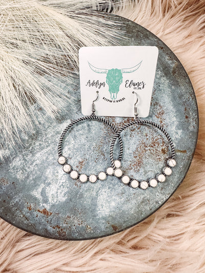 Stone Hoops - Earrings