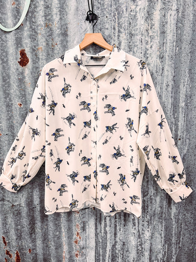 Cream Cowboy Button Up