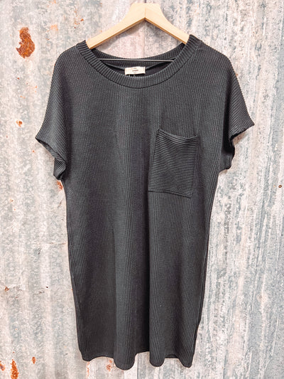 Ribbed T-Shirt Dress - Small left