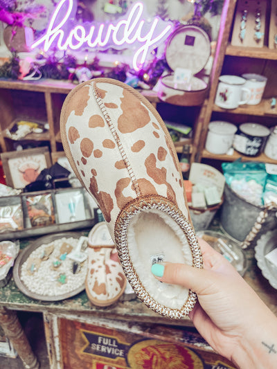 Cow Print Slippers