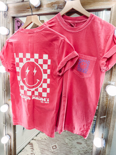 Lightning Logo Tee - Watermelon-110 GRAPHIC TEE-Adelyn Elaine's-Adelyn Elaine's Boutique, Women's Clothing Boutique in Gilmer, TX