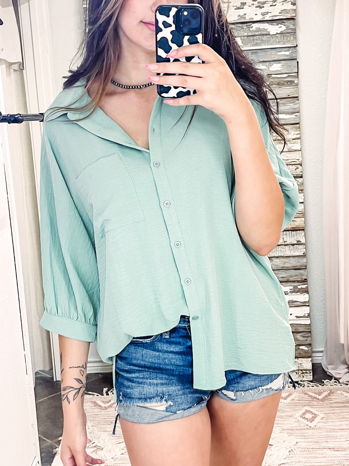 Mint Dolman Top - S left