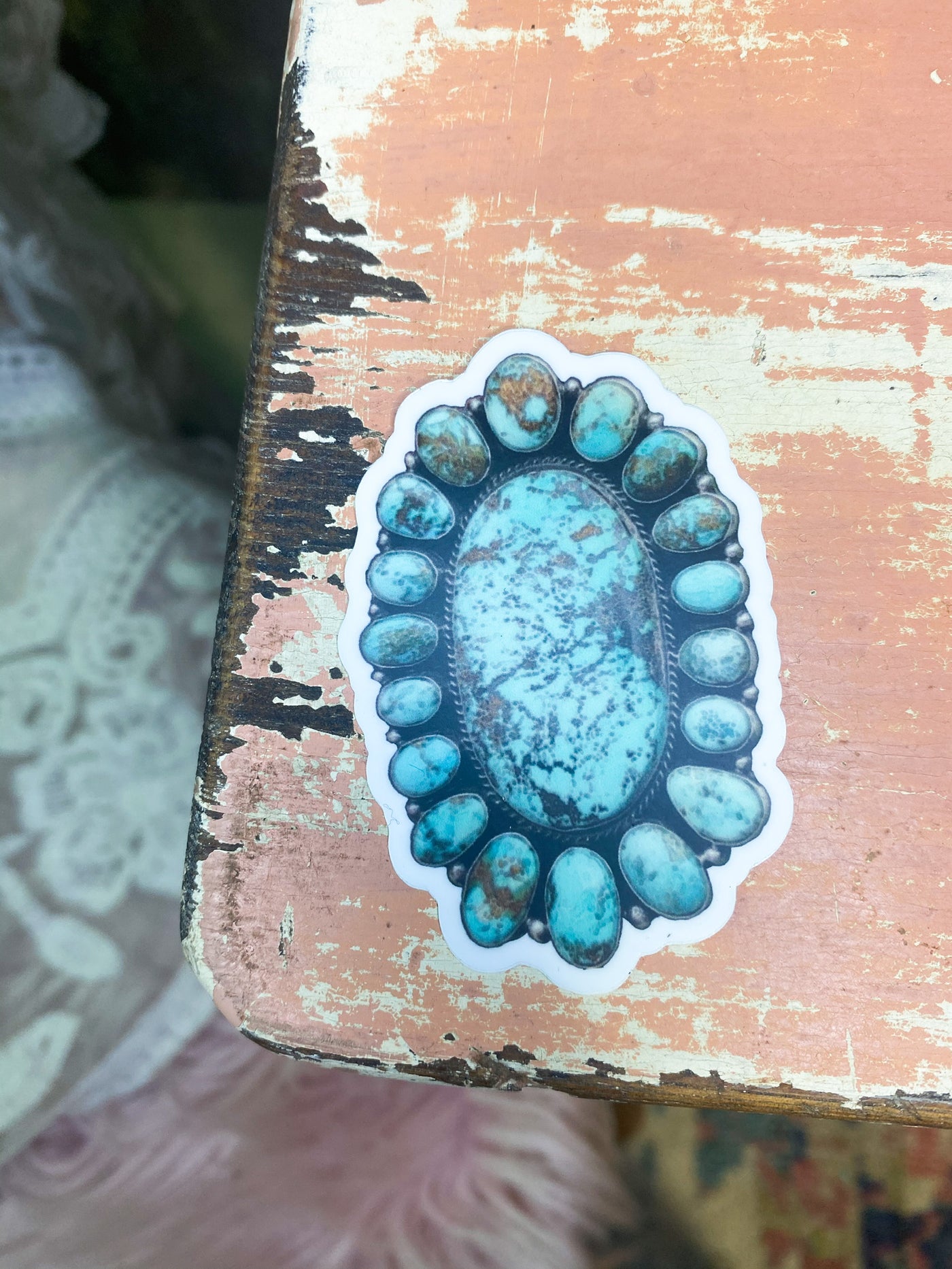 Oval Turquoise Pendant Sticker