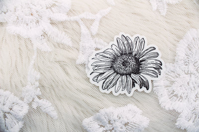 B & W Sunflower - Sticker-402 MISC GIFTS-Adelyn Elaine's-Adelyn Elaine's Boutique, Women's Clothing Boutique in Gilmer, TX