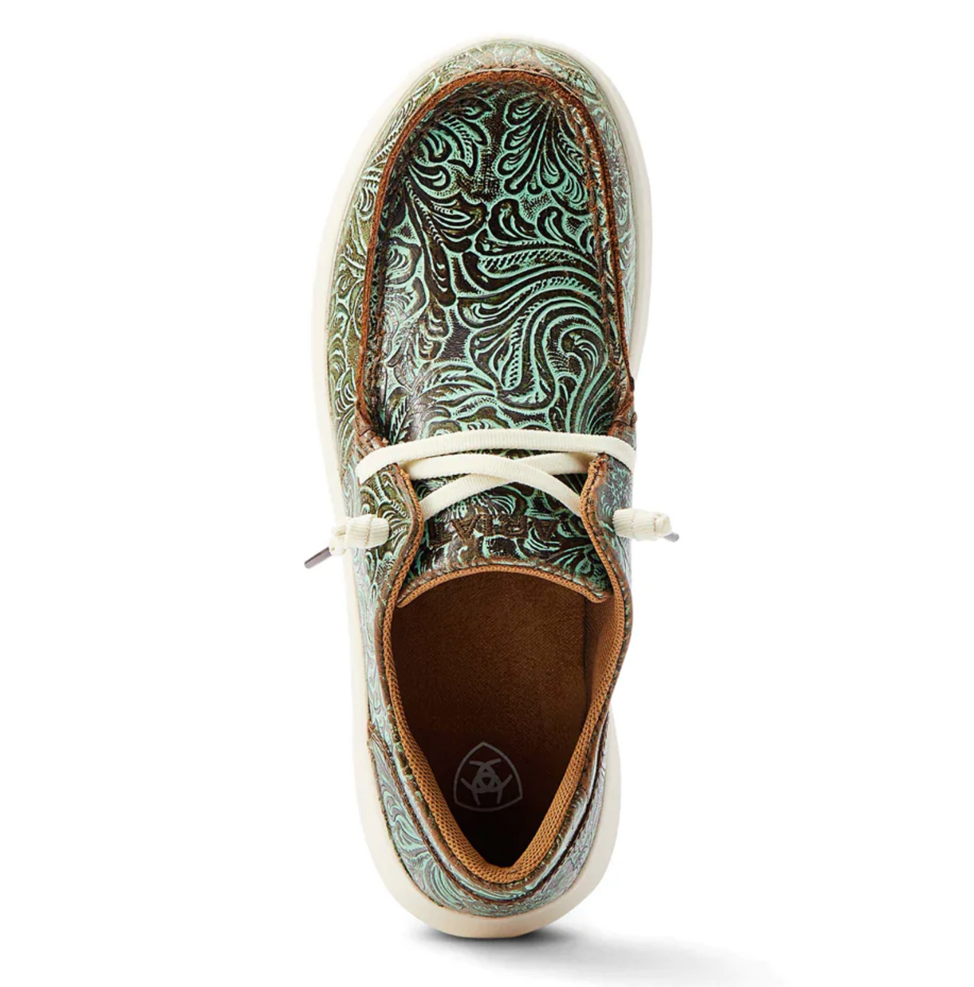 Hilo Vintage Turquoise Floral Embossed - Ariat - 7.5 left