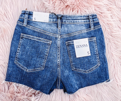 Front Folded Jean Shorts - S left