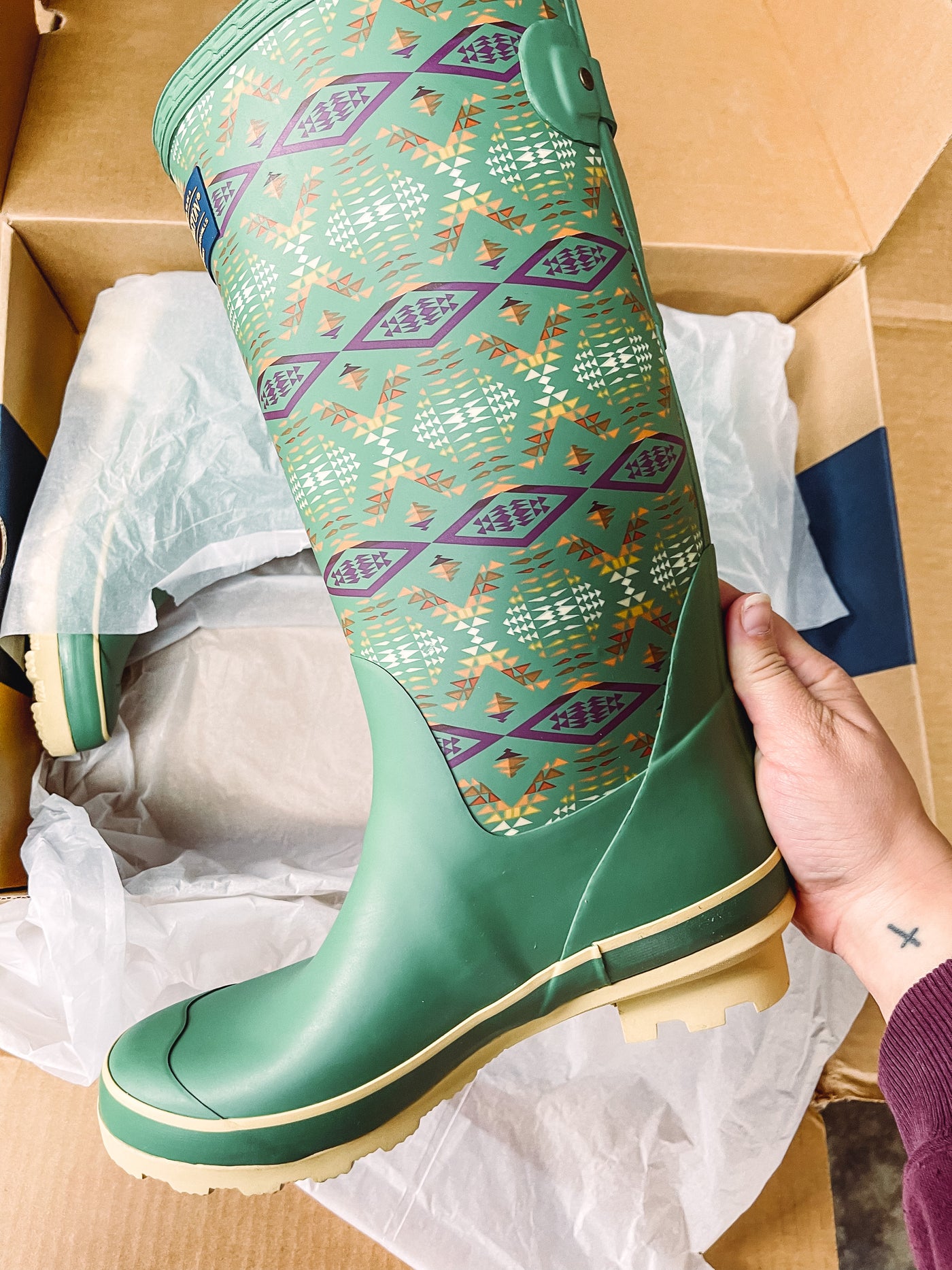 Diamond River Tall - Pendleton Rain Boots - Size 10 left