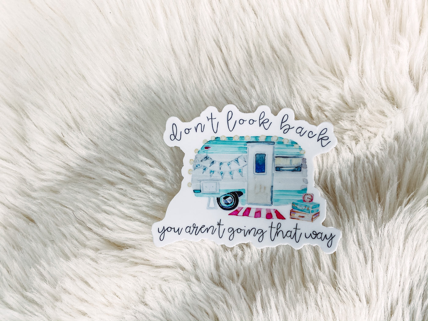 Don't Look Back - Retro Camper Sticker