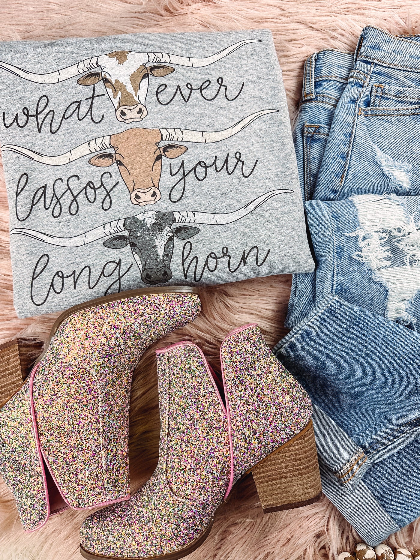 Gray Whatever Lassos - Sweater