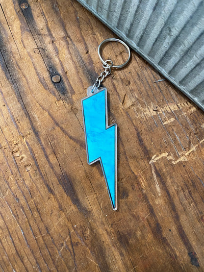 Turquoise Lightning Bolt - Acrylic Keychain