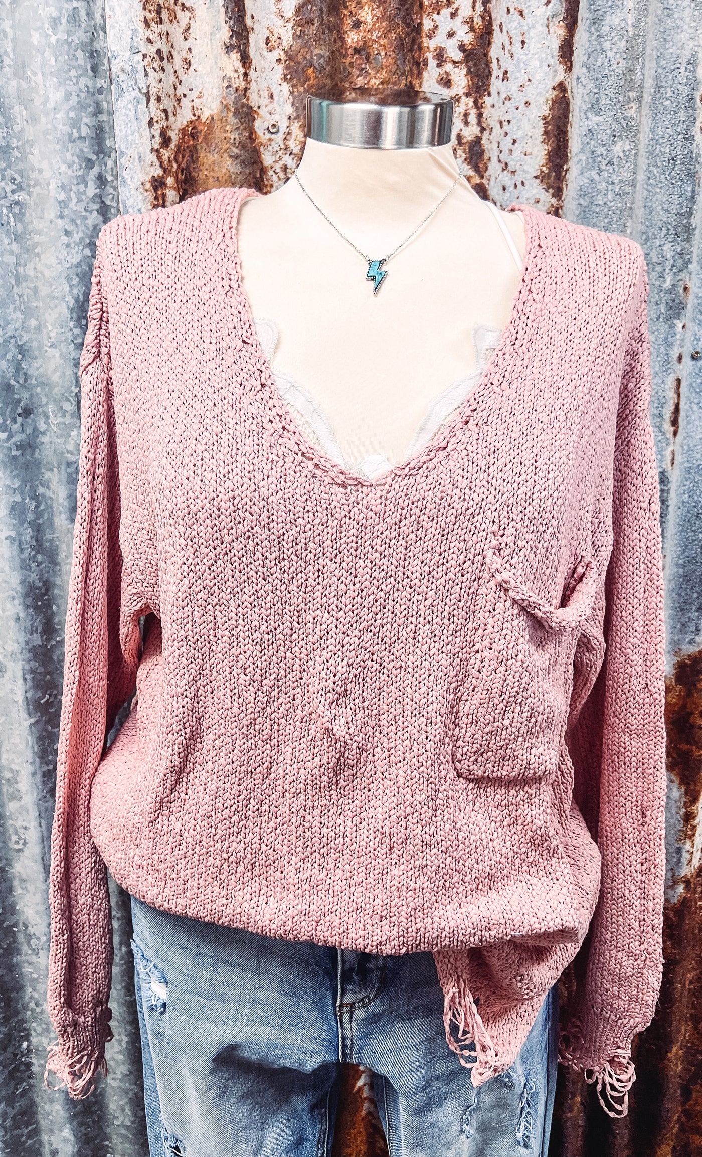 Shimmy - Distressed Sweater - 1XL & 2XL left