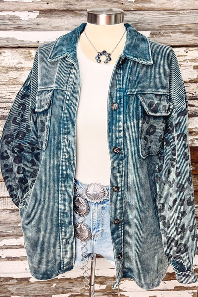 Vintage Leopard Teal Jacket 2.0 - XL Left