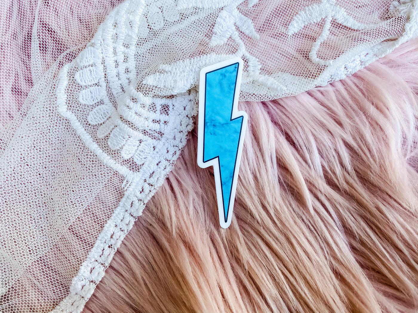 Turquoise Lightning Bolt - Sticker