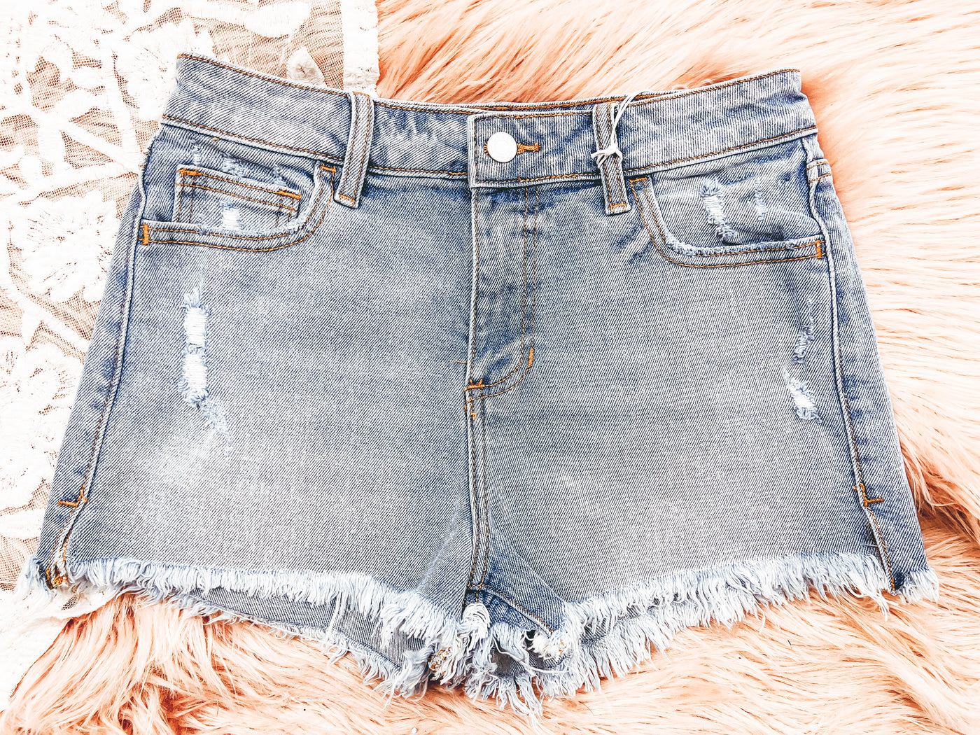 Frayed Hem Shorts - Reg + Plus - FINAL SALE
