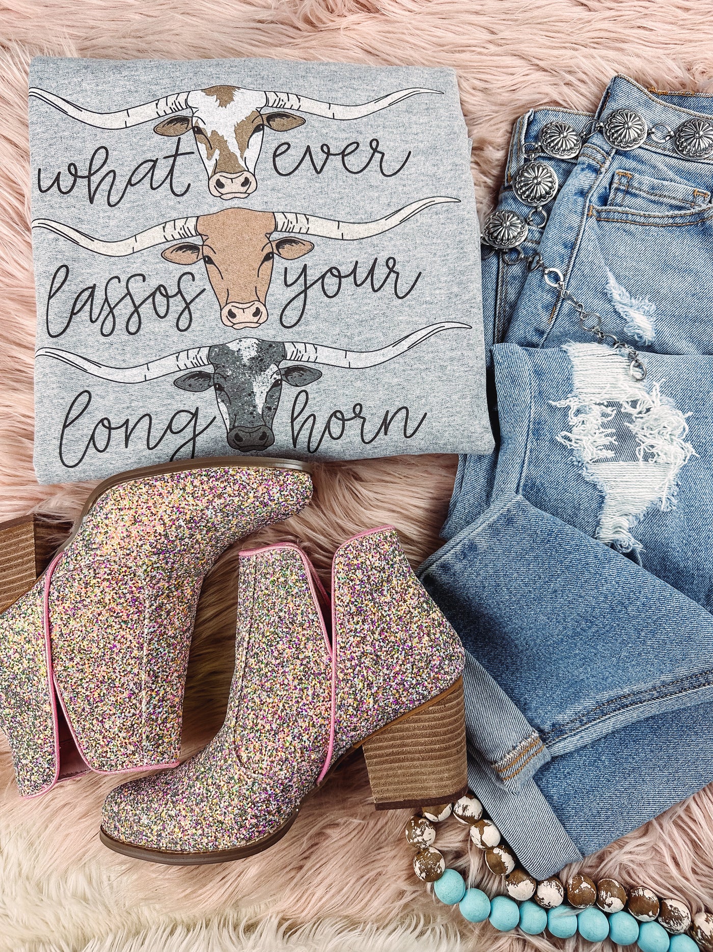 Gray Whatever Lassos - Sweater