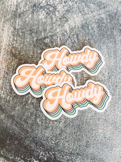 Retro Howdy Sticker