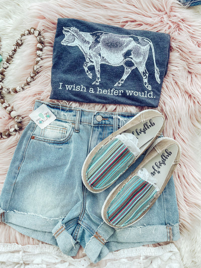 Navy - I wish a heifer would-110 GRAPHIC TEE-Adelyn Elaine's-Adelyn Elaine's Boutique, Women's Clothing Boutique in Gilmer, TX