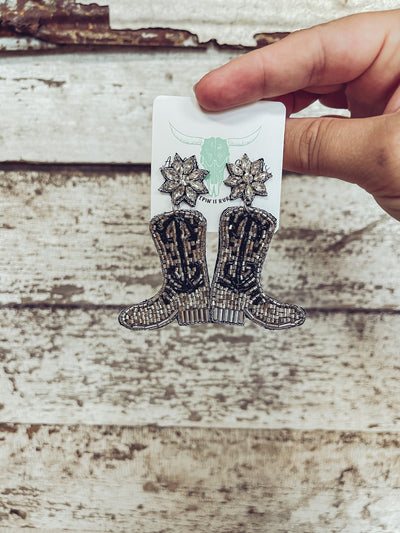 Beaded Boot Earrings