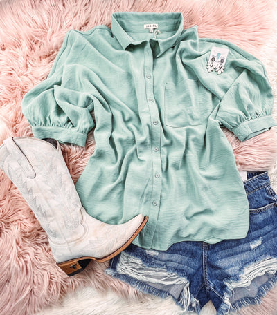 Mint Dolman Top - S left