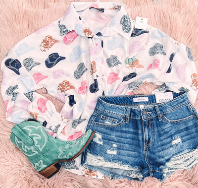 Cowboy Hat Button Up - Reg & Plus