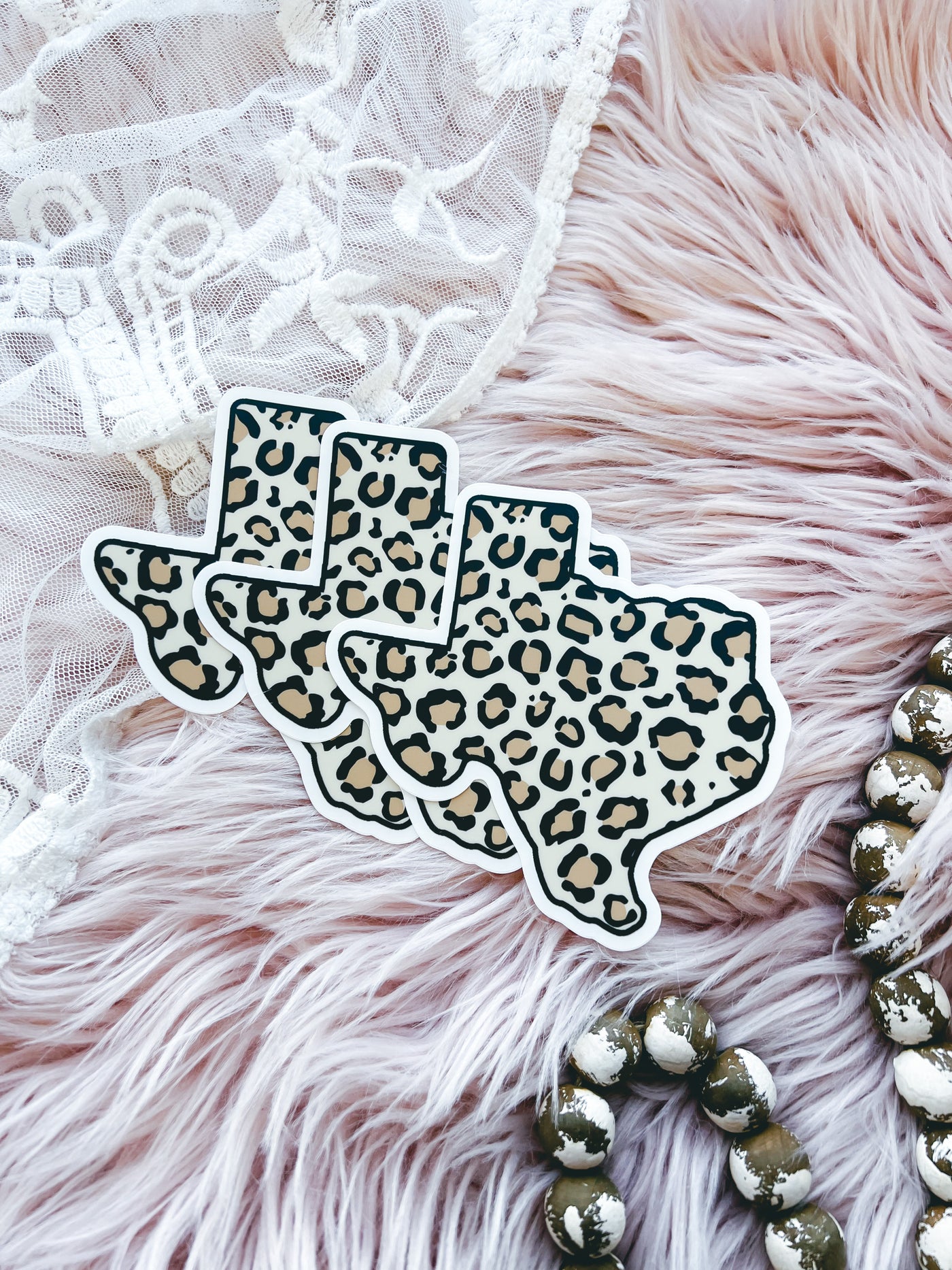 Large Leopard Texas - Clear Sticker